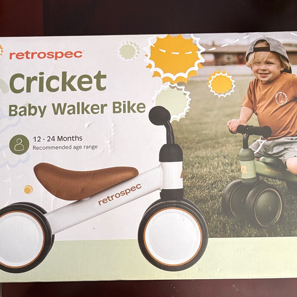 Retrospec Cricket Baby Walker Bike - White and Brown